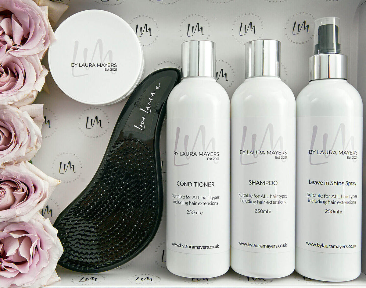 Luxury Hair Care Gift Set by Laura Mayers | Shampoo, Conditioner, Shine & Brush - By Laura Mayers