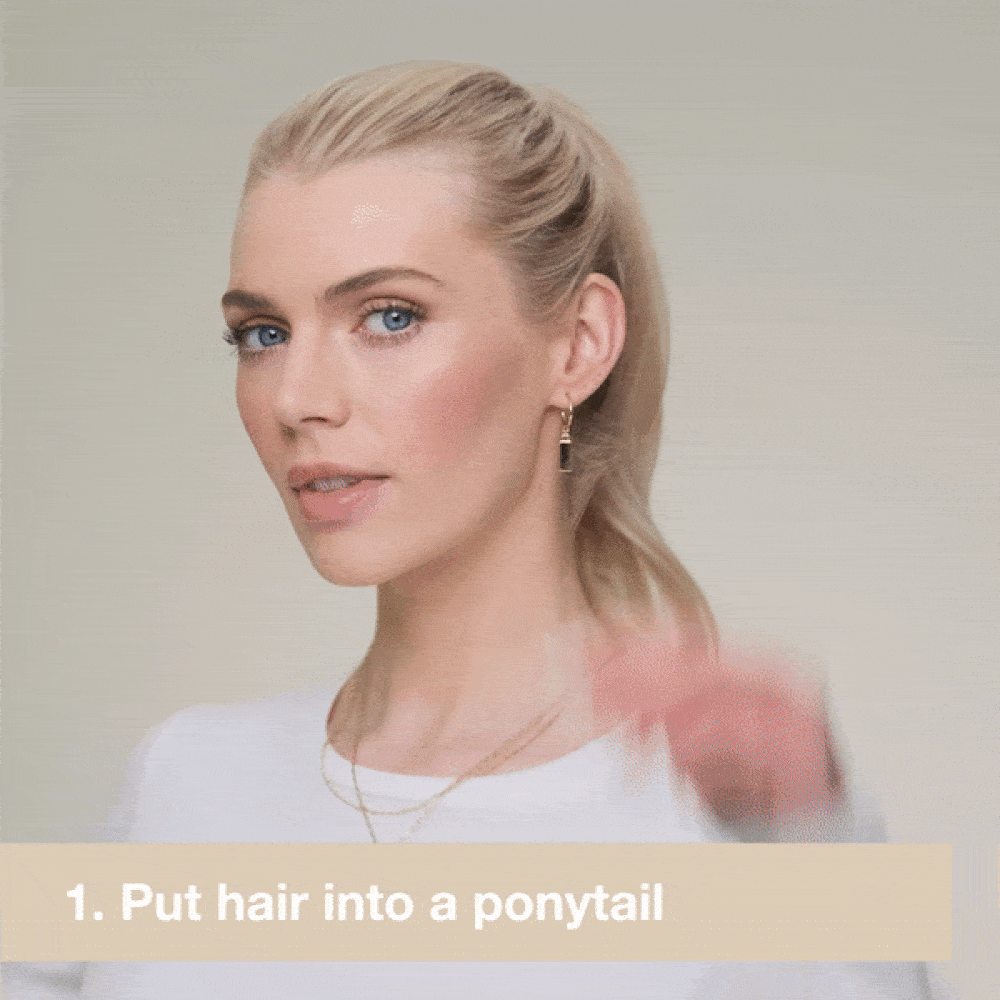 Video of how to use claw clip on medium flicky Clip in Ponytail