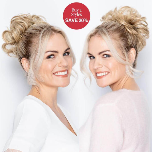 Messy Scrunchie Bun Duo Pack | Curly & Flicky Styles - By Laura Mayers