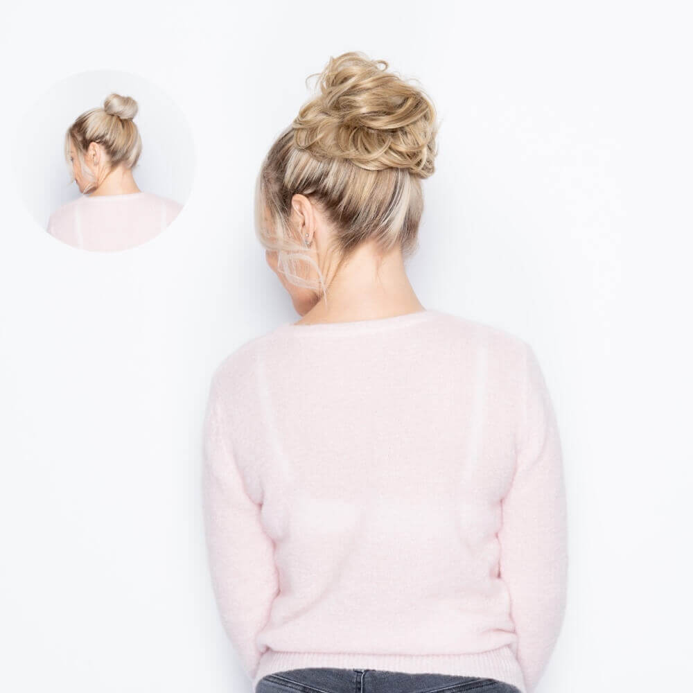 Flicky Hair Messy Bun Scrunchie | Effortless Updo Style - By Laura Mayers